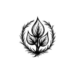 Elegant vector illustration of a floral motif, embodying nature and vitality