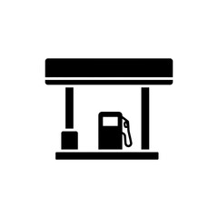 Gas station with two pumps for vehicle refueling service