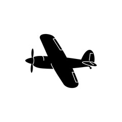 Simple prop plane midair view flying with propeller in motion