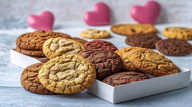 Assorted Delicious Gourmet Cookies in Box Valentine's Day