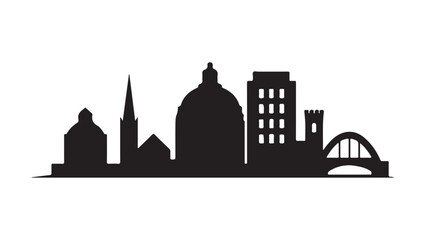 Minimal Asheville skyline icon vector silhouette