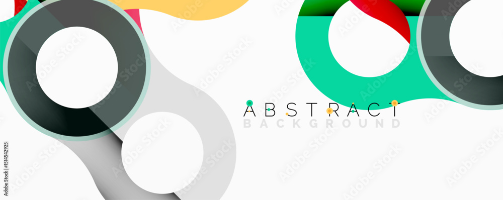 Poster modern abstract design. overlapping circles, vibrant colors create dynamic composition. clean lines,