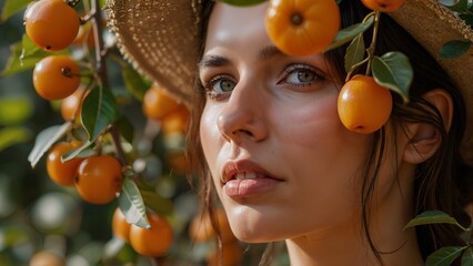 La Dea dell'Estate: giovane donnacircondata ed acconciata con frutta estiva