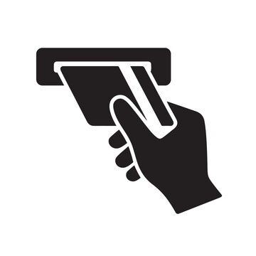 Card insert payment icon vector silhouette
