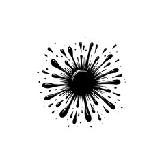 Abstract black ink splash illustration expressing burst of liquid creativity