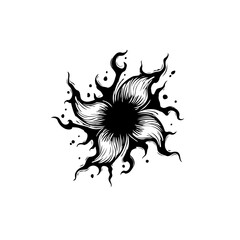 Abstract floral design in black and white for tattoo or decoration purposes