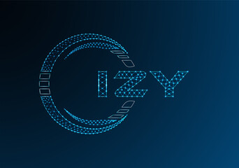IZY low poly letter logo vector design. IZY lower poly logo design. Low poly logo.