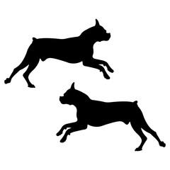 Boxing silhouette, Double Boxing set box icon, Boxing illustration, silhouette, set icon, silhouette, Boxer dogs icon