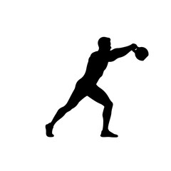 Kettlebell Swing silhouette vector flat illustration design.