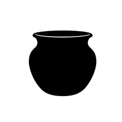 Pot silhouette vector flat illustration design.