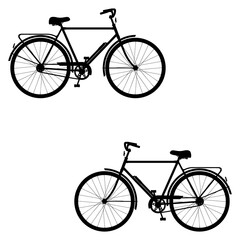 Bicycle silhouette, Double Bicycle set box icon, Bicycle illustration, silhouette, set icon, silhouette, Bicycle icon