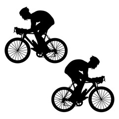 Obraz premium Bicycle silhouette, Double Bicycle set box icon, bike man ride illustration, silhouette, set icon, silhouette, Bicycle icon