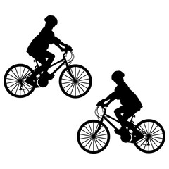 Fototapeta premium Bicycle silhouette, Double Bicycle set box icon, bike man ride illustration, silhouette, set icon, silhouette, Bicycle icon