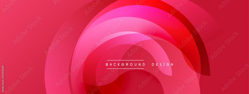 Poster Abstract red design features overlapping circular layers. Gradient shades create depth, modern aesthetic. Text reads background design.