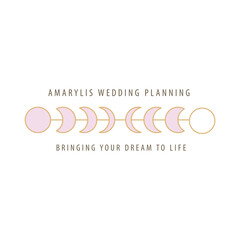Moon Phases Wedding Planner Logo.