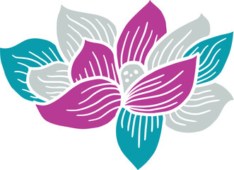 Hand Drawn Lotus Flower 