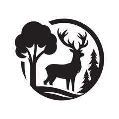 deer silhouette vector illustration