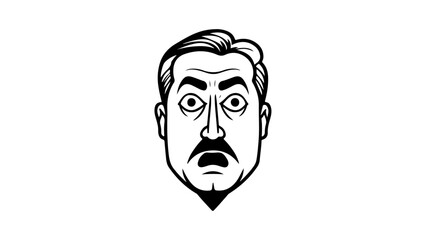 amazed fat person face vector illustration, simple illustration of a fat person face with amazed/shocked expression