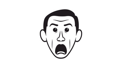 shocked person vector illustration, simple vector illustration of a amazed shocked person with mouth open