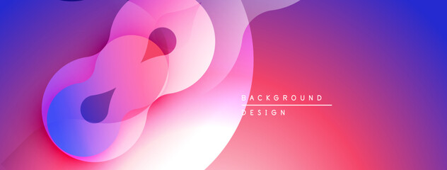Abstract fluid shapes blend, creating vibrant purple, pink gradient. Modern design evokes movement, energy, visual appeal.