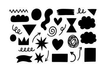 set of black and white wine icons