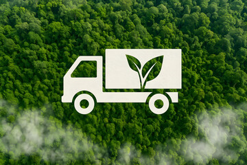 Eco friendly delivery truck concept for green logistics and sustainable transportation solutions 