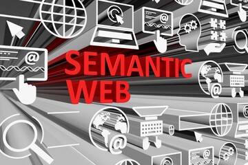 SEMANTIC WEB concept blurred background 3d render illustration