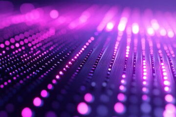 Obraz premium Vibrant purple LED lights create a mesmerizing defocused backdrop for a modern ambiance at night, LED purple light defocused background