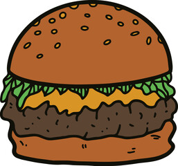 burger and pizza illustration