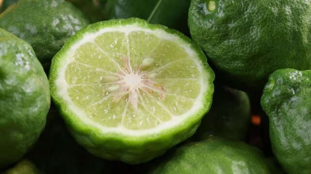 Close-up of fresh kaffir lime