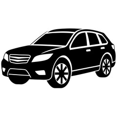 Naklejka premium black car isolated on white