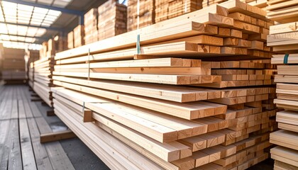 Fototapeta premium stack of wooden pallets