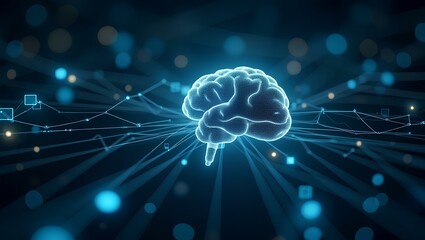 Digital Brain: A digital representation of the brain, its intricate neural pathways illuminate the frontiers of technology and intelligence