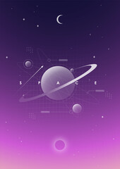 Minimalist universe aesthetics blended with subtle cosmic details for a futuristic presentation design.