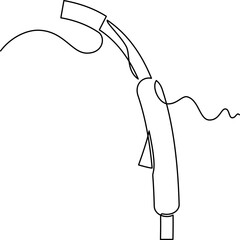 Obraz premium one line art Torches and Gun vector illustration. line art, one continuous line, simple, hand drawn and sketch style. for icons, symbols, signs or logos. PNG