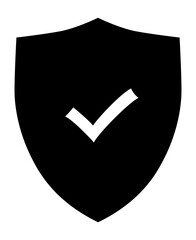 Shield icon. Flat symbol. Security sign with check mark