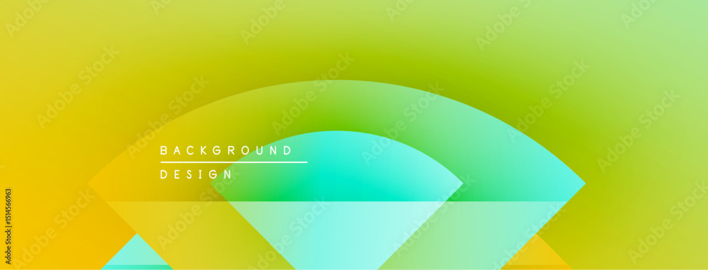 Poster Abstract gradient background. Yellow, green, turquoise blend creates modern visual effect. Minimalist design with text overlay.