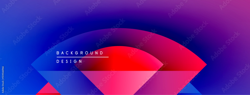 Poster Abstract gradient shapes overlap. Vivid blue transitions to magenta, creating dynamic visual effect. Text reads background design.