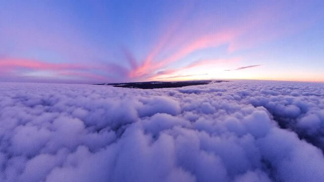 Dark blue and pink sky before sunset - 360 loop video