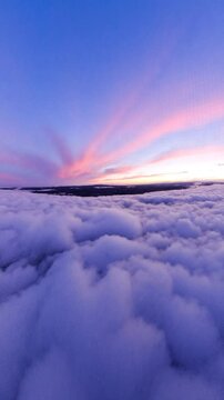 Dark blue and pink sky before sunset - 360 loop video