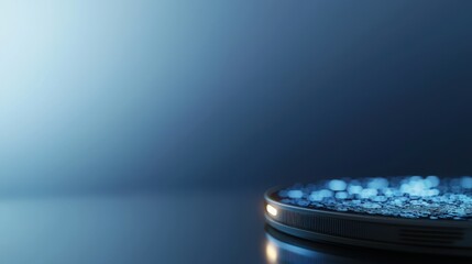 Close-Up of a Modern Device with Abstract Light Reflections