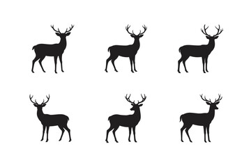 set of deer silhouettes