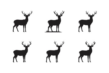 set of deer silhouettes