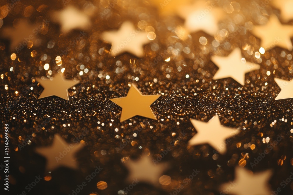 Aufkleber bokeh background with glittering stars creating a magical atmosphere for celebrations and events, gl