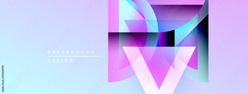 Poster abstract geometric design. gradient colors blend, creating modern visual impact. light blue transiti