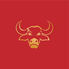 Soaring Ox Symbol: Auspicious Lunar New Year Vector Icon