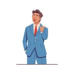 portrait of handsome businessman happy illustration