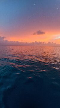 Open water, dramatic sunset - 360 loop video