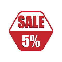 SALE 5% vector, 5% discount sales tag vector, 5% discount online banner sales tag