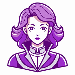 Violet Bloom Flower Botanical Drawing Line Art Vector Illustration